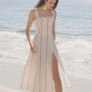 Reformation Linen Striped Dress